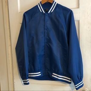 Elwood blue satin sports jacket.